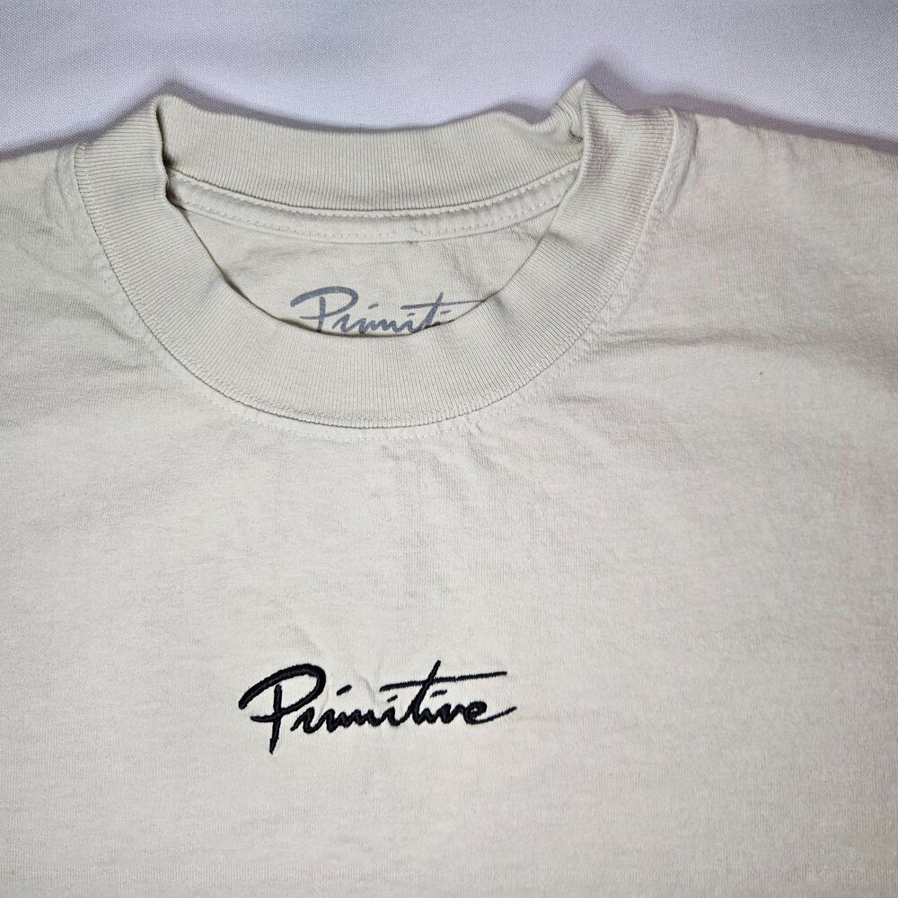 PRIMITIVE Nuevo Script Tee Beige Sz M